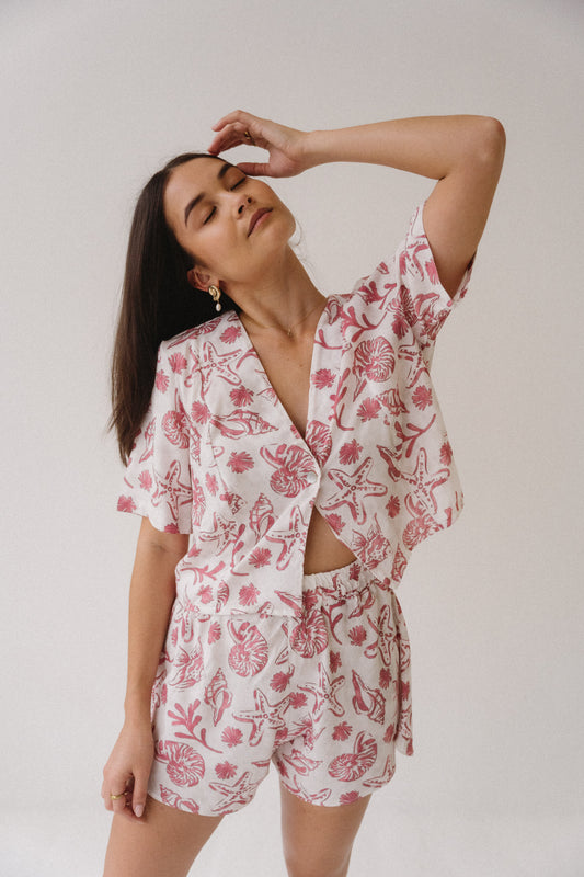 St Tropez Set Shorts - Coral