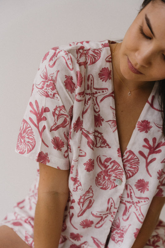 St Tropez Set Top - Coral